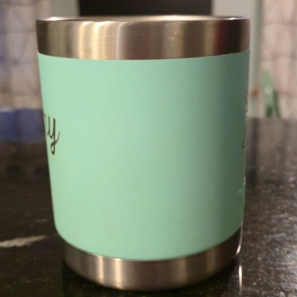 Yeti Engraved Tiffany Blue Stainless Tumbler Snowflake Design 10Oz Seafoam - Picture 4 of 11